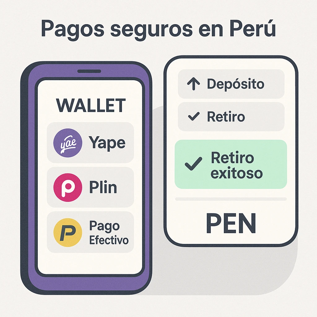 Depósitos y retiros en Retabet Perú con Yape, Plin y PagoEfectivo: proceso claro, confirmación de retiro y moneda PEN (S/).